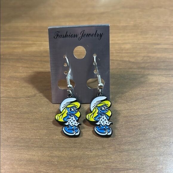 Blue and Yellow Cartoon Character Earrings - Picture 1 of 2